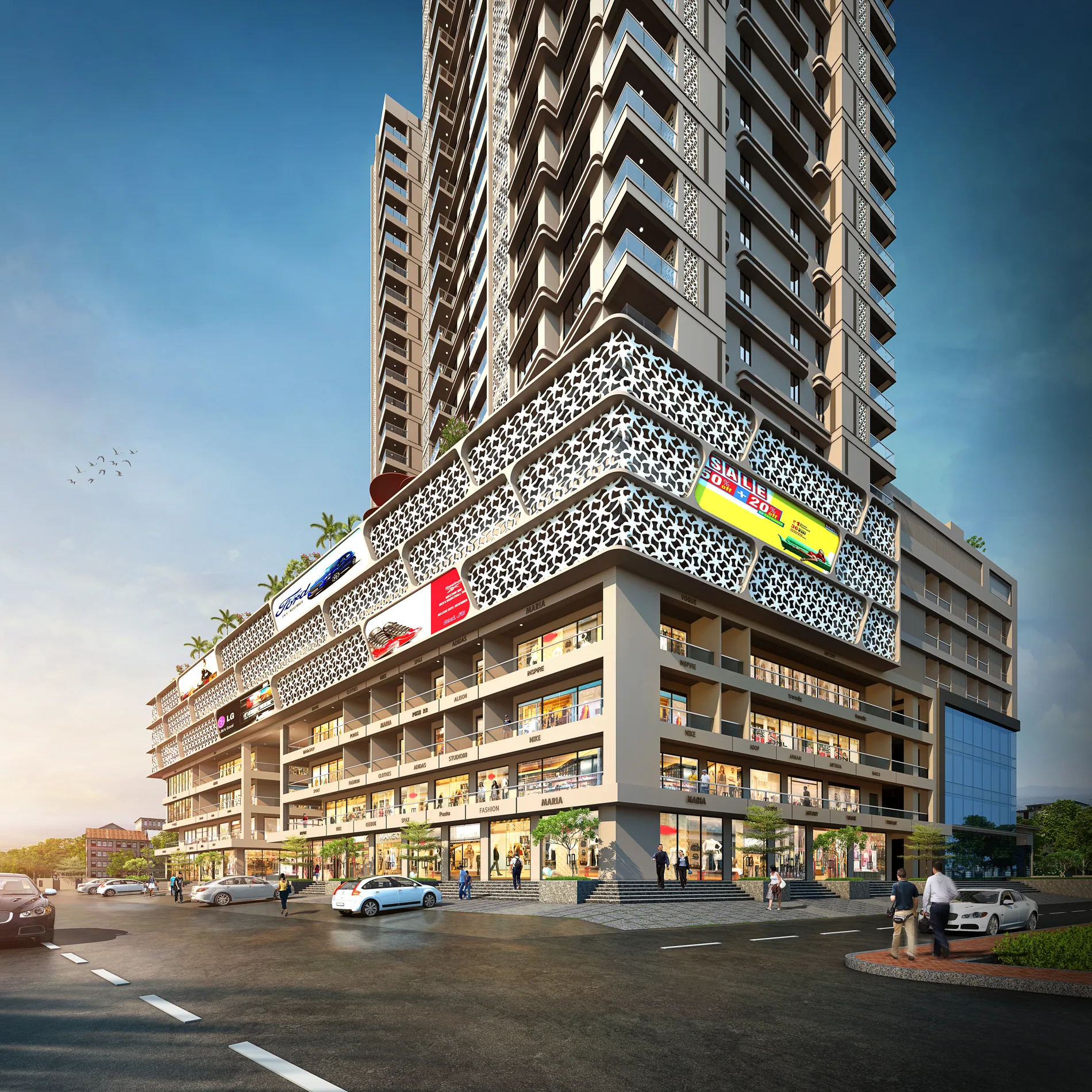 Melliza Towers retail and commercial frontage