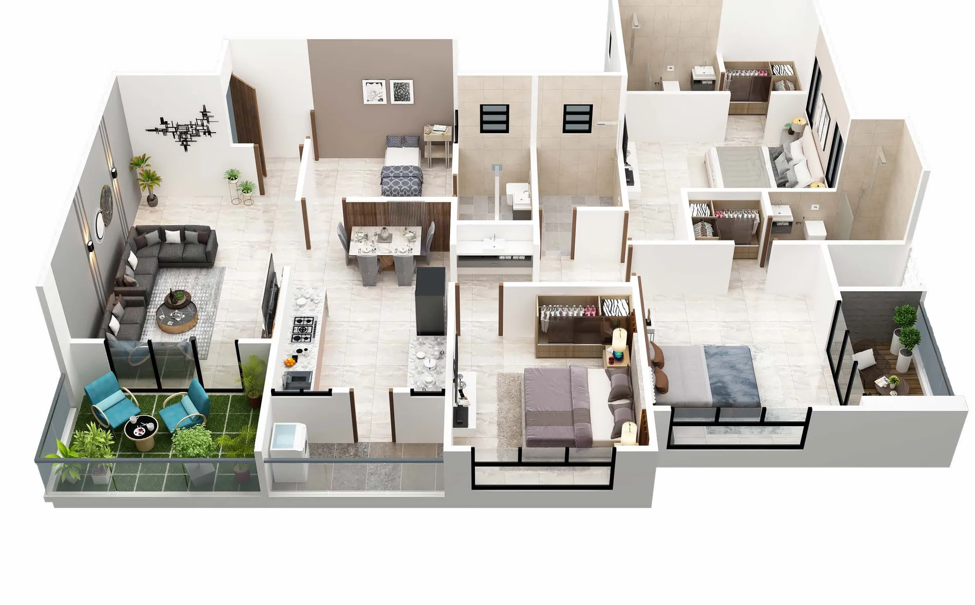 4 BHK residence plan