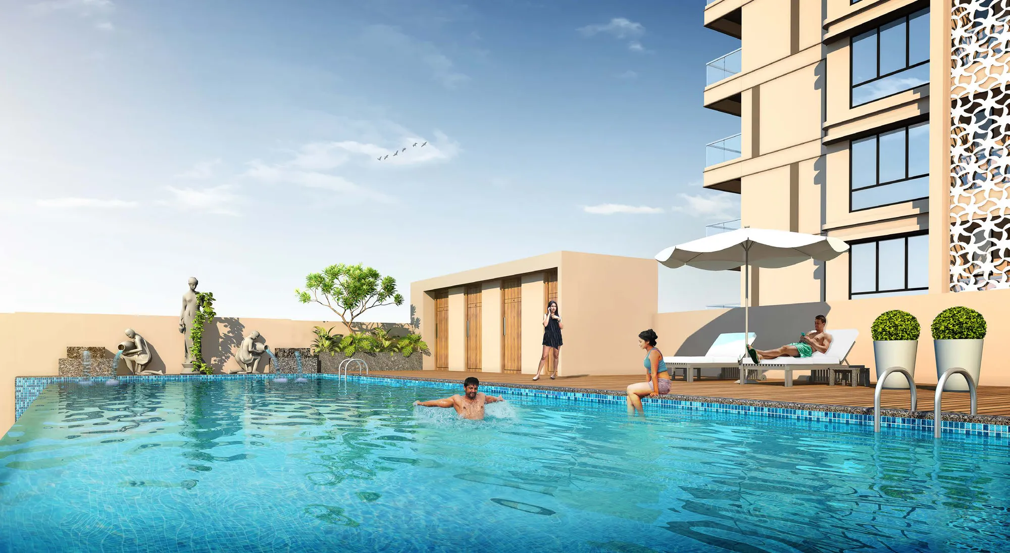 Infinity pool deck