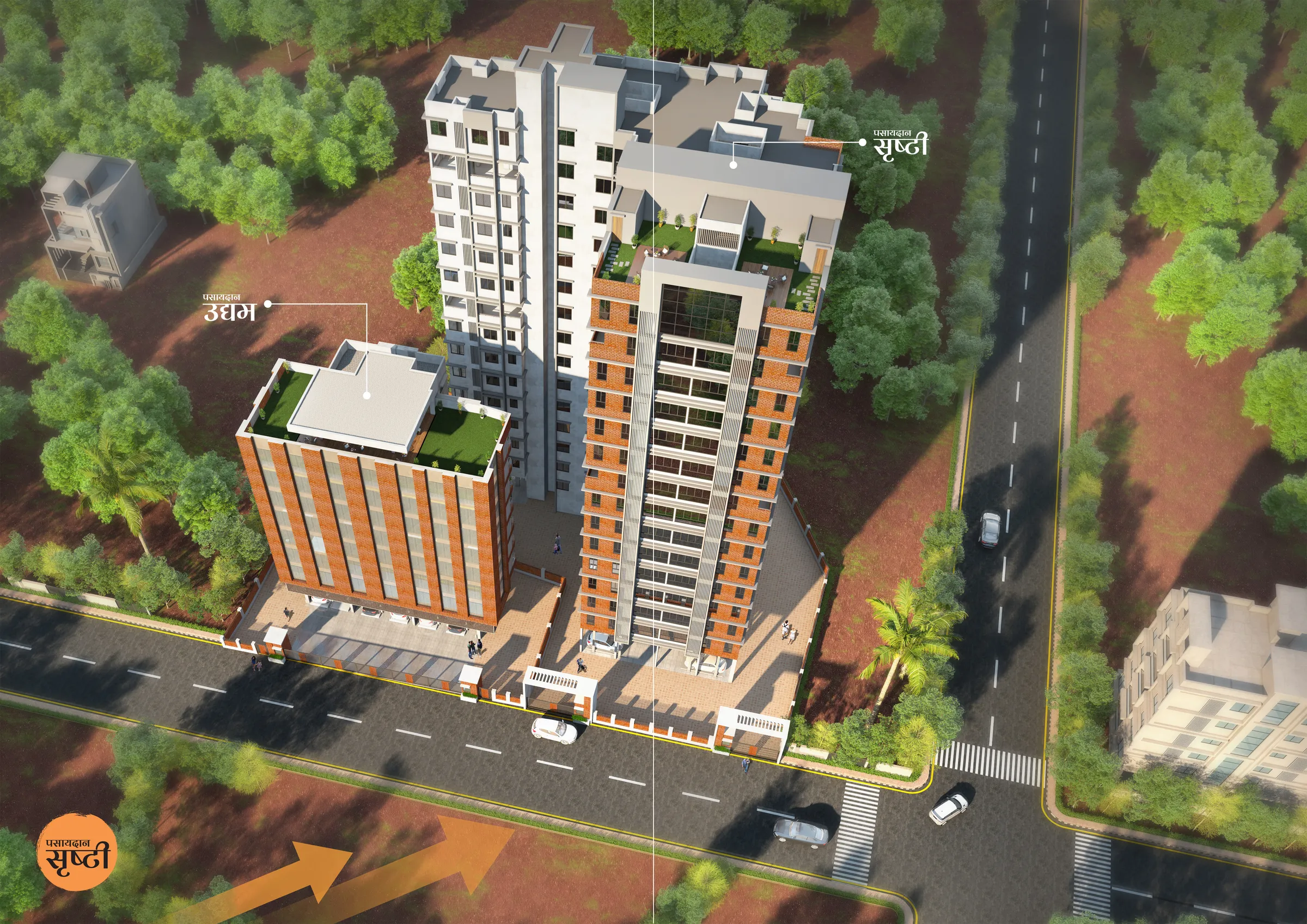 Top view of Pasaydan Shrushti at Nal Stop