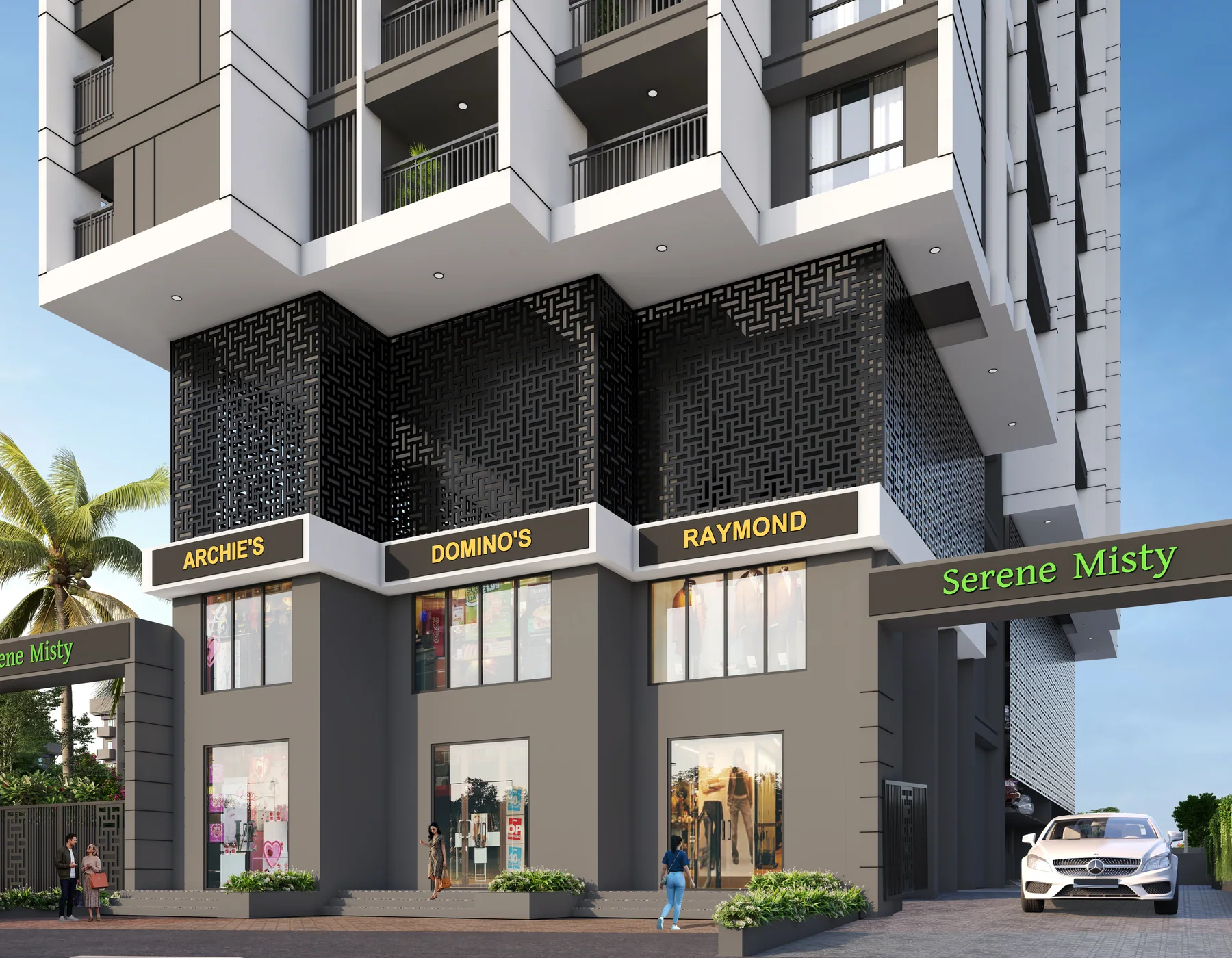 Retail frontage below Serene Misty residences