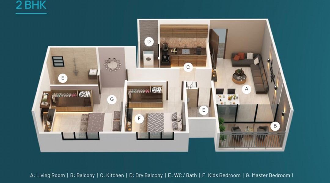 2 BHK plan